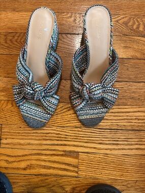 Express Multicolor Knotted Slide Mules